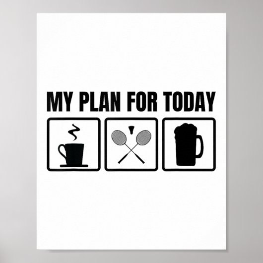 今日のバドミントン選手の予定 ポスター (正面)