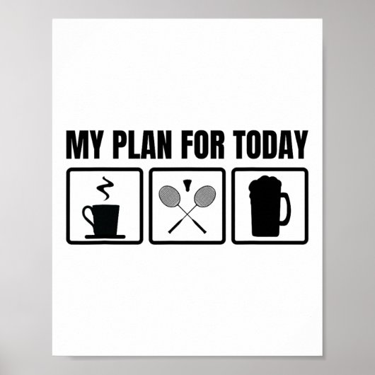 今日のバドミントン選手の予定 ポスター (正面)