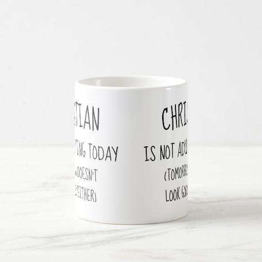 今日のパーソナライズされたユーモアは大人にならない コーヒーマグカップ (中央)