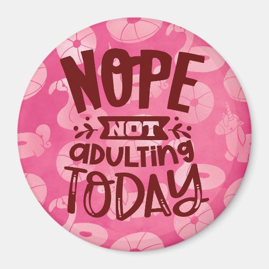 今日のピンクのプールの浮気を姦淫しない マグネット (正面)