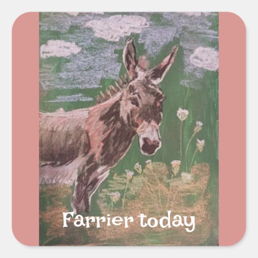 今日のファリアー（女性のロバ） スクエアシール (正面)