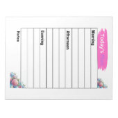 今日のプランはピンクアジサイのページ ノートパッド (正面)