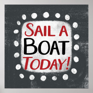 今日のポスターウォールアートでボートを航海 ポスター