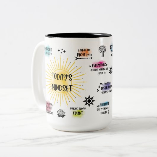 今日のマインドセ感動的ット ツートーンマグカップ (正面左)