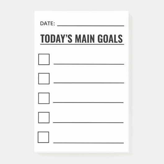 今日のメインゴールチェックリスト白いポストイットノート ポストイット (正面)