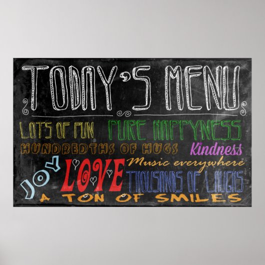 今日のメニューやる気を起こさせるポスター ポスター (正面)