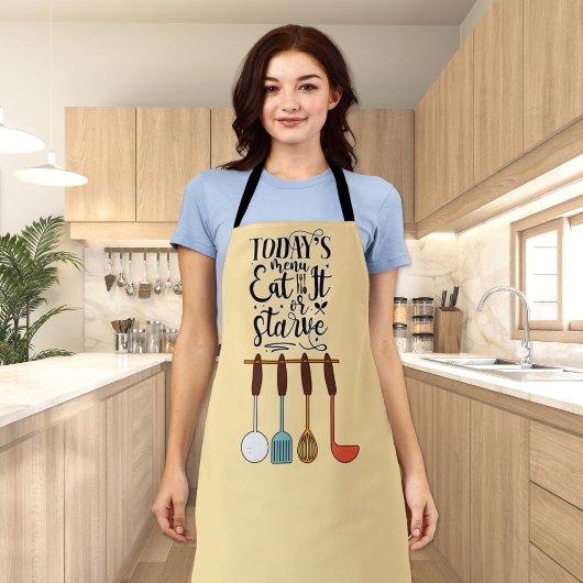 今日のメニュー – ま食べたは飢え – 台所用品 エプロン