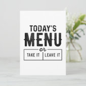 今日のメニュー サンキューカード (スタンド正面)