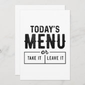 今日のメニュー サンキューカード (正面/裏面)