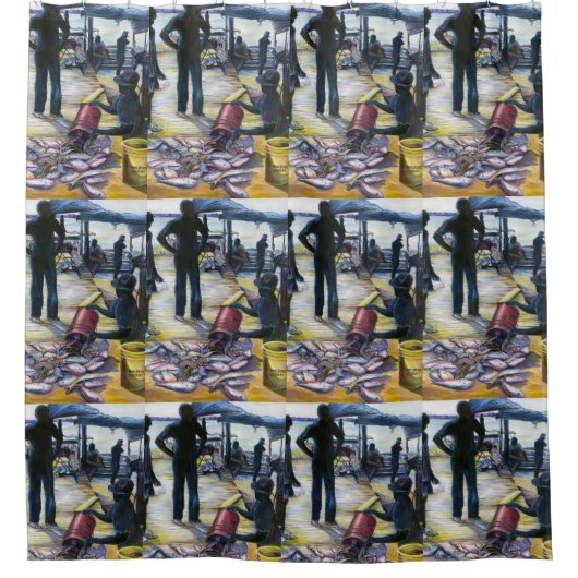 今日のメニュー、ハーバーアイランド、バハマ シャワーカーテン (正面)