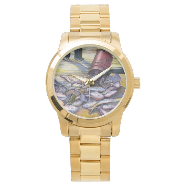 今日のメニュー，バハマのハーバーアイランド 腕時計 (正面)