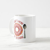 今日のメニュー:食べItまたはStarve - おもしろい Pink Donut コーヒーマグカップ (正面左)