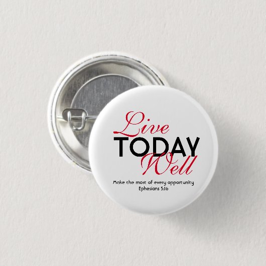 今日のライブ良いやる気を起こさせる聖なる書物、 経典エペソ 缶バッジ (正面&裏面)