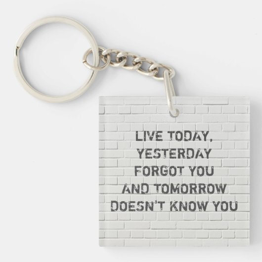 今日のライブ、やる気を起こさせる引用文 キーホルダー (正面)