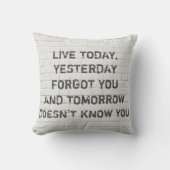 今日のライブ、やる気を起こさせる引用文 クッション (正面)