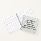 今日のライブ、やる気を起こさせる引用文 ノートブック (内部)