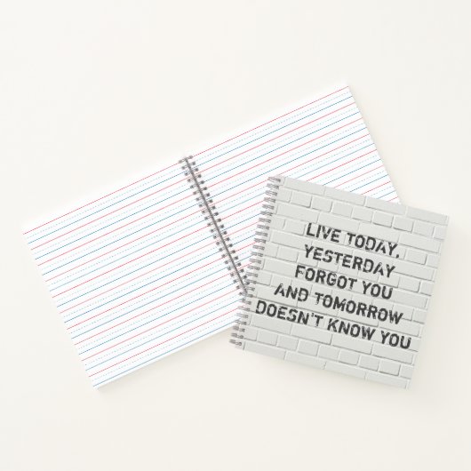 今日のライブ、やる気を起こさせる引用文 ノートブック (内部)