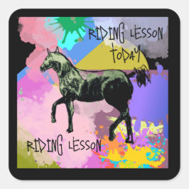今日の乗馬レッスン スクエアシール