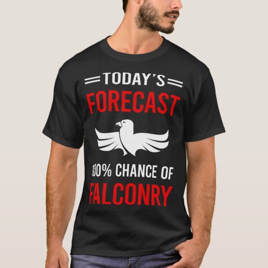 今日の予報は鷹狩り 鷹匠 Tシャツ (正面)