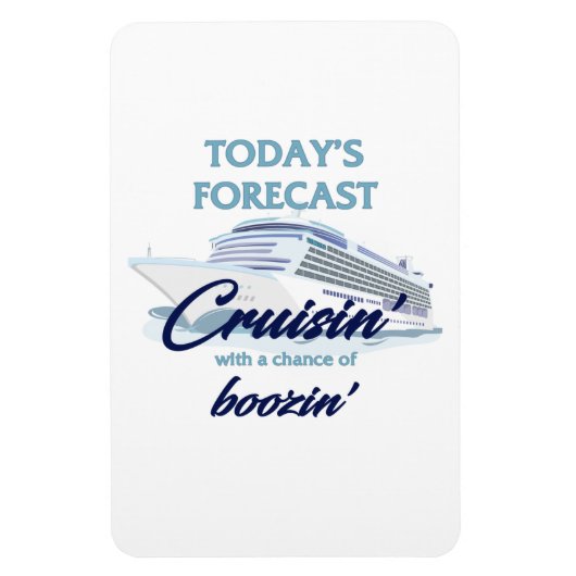 今日の予報: クルーズと飲酒 マグネット (縦)