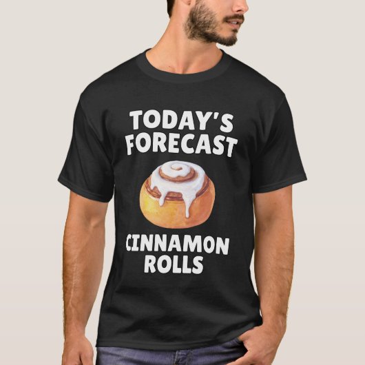 今日の予報 シナモンロール 楽しい Tシャツ (正面)