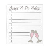 今日の予定はバブルピンクシャンパンブライド ノートパッド (正面)