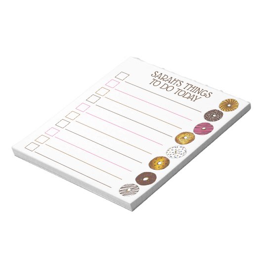 今日の予定ドーナツ菓子 ノートパッド (回転)