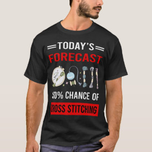 今日の予測のクロス・ステッチ Tシャツ