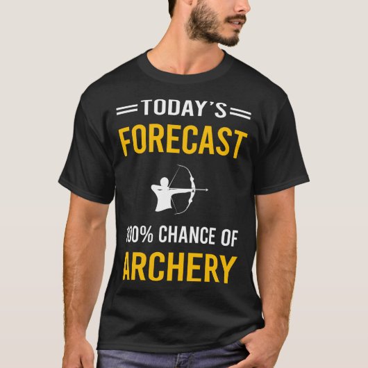 今日の予測アーチェリー射手矢の矢の弓 Tシャツ (正面)