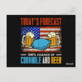 今日の予測コーンホールとビール ポストカード (裏面)