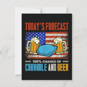 今日の予測コーンホールとビール ポストカード