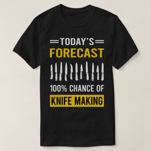 今日の予測ナイフ作りメーカーのナイフ作りknif tシャツ (デザイン正面)