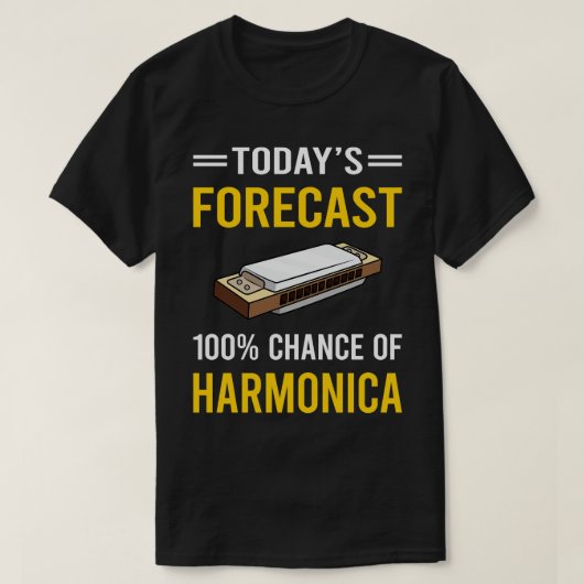 今日の予測ハーモニカ口器 Tシャツ (デザイン正面)