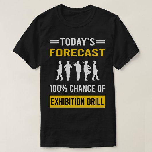 今日の予測展示ドリル Tシャツ (デザイン正面)