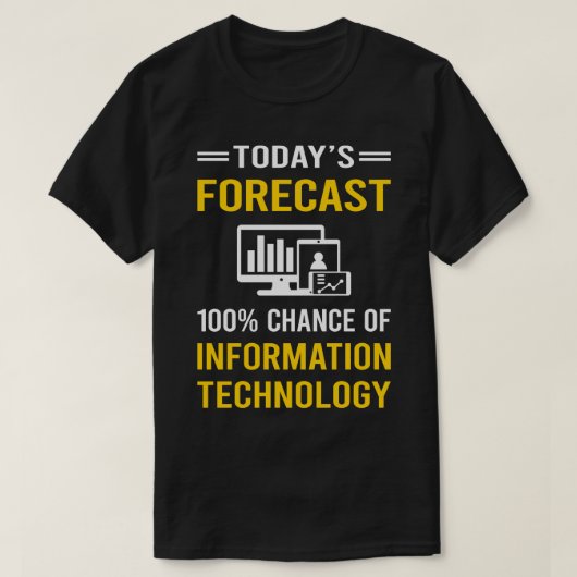 今日の予測情報テクノロジー Tシャツ (デザイン正面)