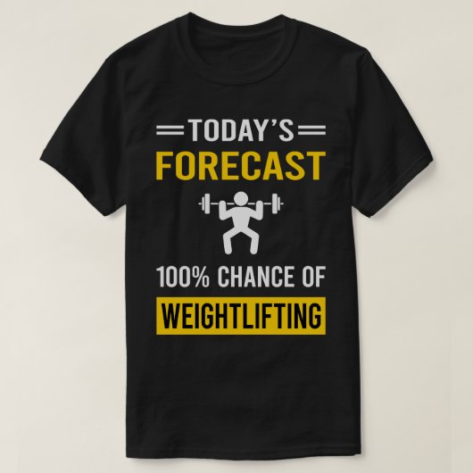 今日の予測重量挙げリフト Tシャツ (デザイン正面)