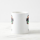 今日の出来事？驚きの目をした面白い顔 コーヒーマグカップ (中央)
