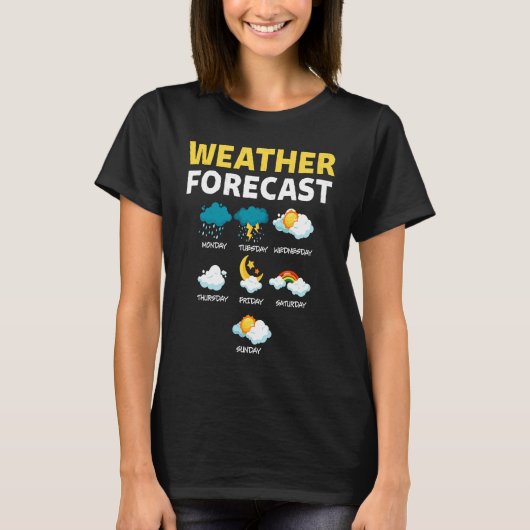 今日の天気予報レポートの天気 Tシャツ (正面)