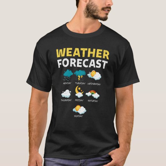 今日の天気予報レポートの天気 Tシャツ (正面)