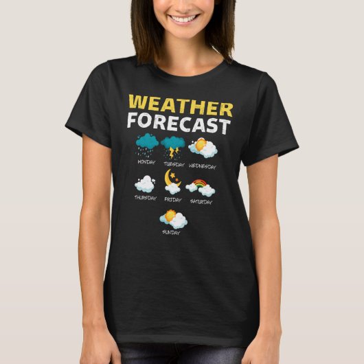 今日の天気予報レポートの天気 Tシャツ (正面)