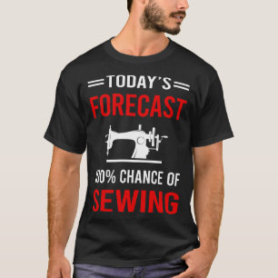 今日の天気予報風の裁縫 Tシャツ