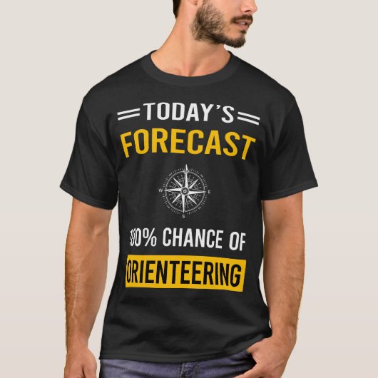 今日の天気予報 オーリエンテーリング ナビゲーション Tシャツ (正面)