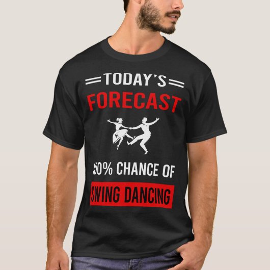 今日の天気予報 スイングダンス ダンス Tシャツ (正面)