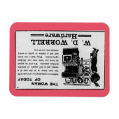 今日の女性ストーブ広告 マグネット (横)