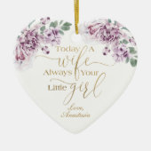 今日の妻は常にあなたの小さな女の子紫フローラ セラミックオーナメント (正面)