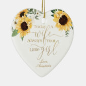 今日の妻、常にあなたの小さな女の子ひまわり セラミックオーナメント (右)