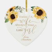 今日の妻、常にあなたの小さな女の子ひまわり セラミックオーナメント (正面)