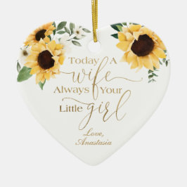 今日の妻、常にあなたの小さな女の子ひまわり セラミックオーナメント