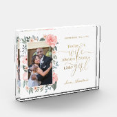 今日の妻、常にあなたの小さな女の子バラ写真 フォトブロック (左)