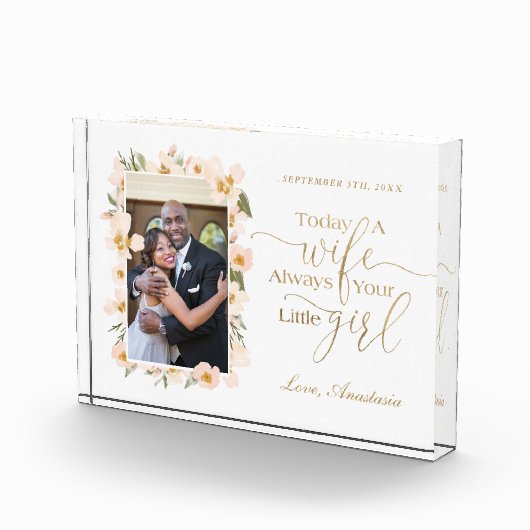 今日の妻、常にあなたの小さな女の子フローラ写真 フォトブロック (右)